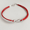 Pulsera roja Infinito de plata