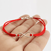 Pulsera roja Infinito de plata