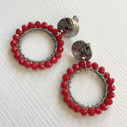 Aros acero con cristales entorchados