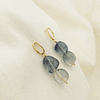 Aros dorados con piedras Fluorita