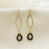 Aros dorados gotas de Obsidiana mini