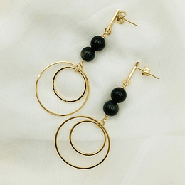 Aros Argollas Largos Con Piedras