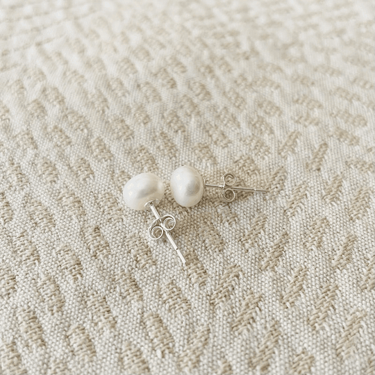 Aros de plata con perlas naturales 