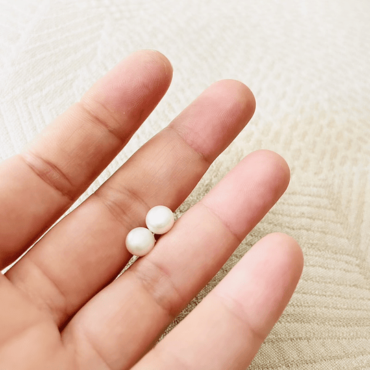 Aros de plata con perlas naturales 