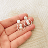 Aros argolla de plata y perlas pequeñas