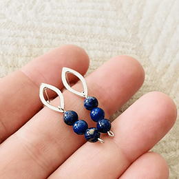 Aros pétalos de plata y Lapislázuli