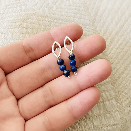 Aros pétalos de plata y Lapislázuli