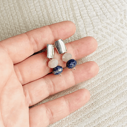 Aros de plata con piedras naturales