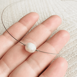 Collar perla natural solitario