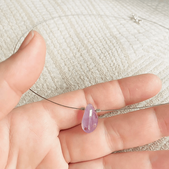 Collar Amatista natural solitario