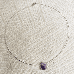 Collar Amatista natural solitario