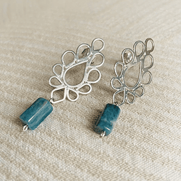 Aros de plata y piedra Apatita