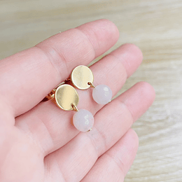 Aros dorados con Cuarzo natural