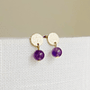 Aros mini dorados con Amatista