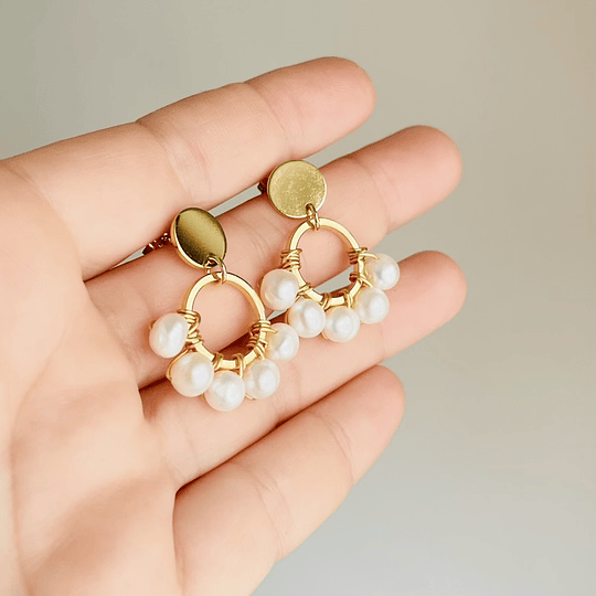 Aros Tulipá perlas grande