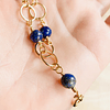 Pulsera Lapislázuli y argollas doradas