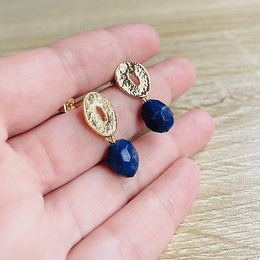 Aros dorados con Lapislazuli
