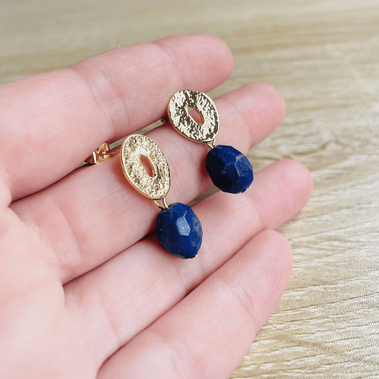 Aros dorados con Lapislazuli