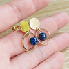 Aros argolla dorados con Lapislazuli