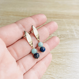 Aros dorados con mix de piedras