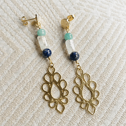 Aros largos mix de piedras naturales