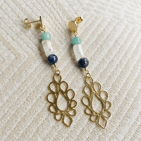 Aros largos mix de piedras naturales