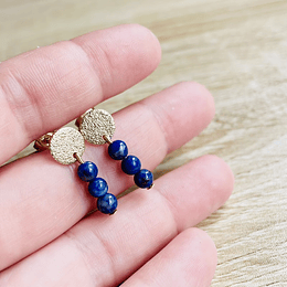 Aros mini dorados con Lapislázuli 