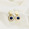 Aros argolla dorados con Lapislazuli