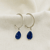 Aros argolla de plata y Lapislazuli