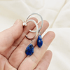 Aros argolla de plata y Lapislazuli