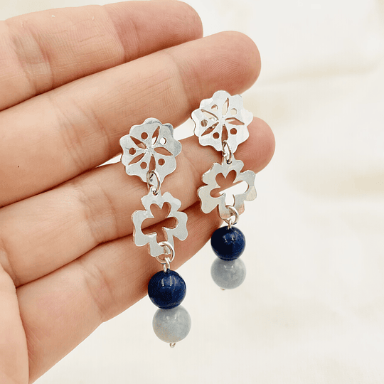 Aros Abutilón largos con piedras