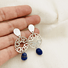 Aros mandala Abutilón de plata y Lapislázuli