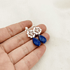 Aros Botón de Abutilón y gota de Lapislázuli