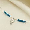 Collar hojita de plata con piedras Apatita