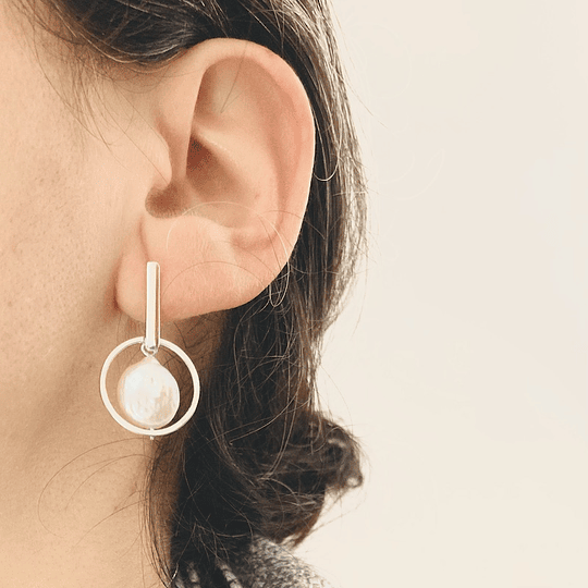 Aros de plata con perlas naturales