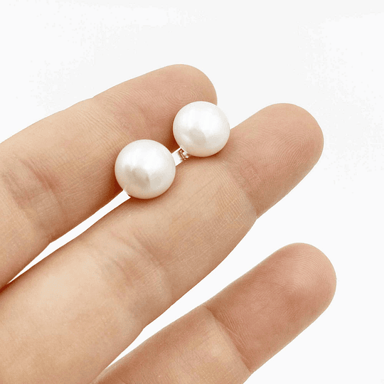 Aros de perla con plata