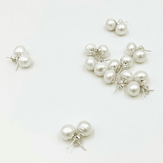 Aros de perla con plata