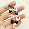 Pulsera Lapislázuli con argollas de plata