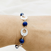 Pulsera Lapislázuli con argollas de plata