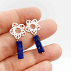 Aros flor de plata y Lapislázuli