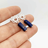 Aros flor de plata y Lapislázuli