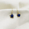 Aros flor dorados con Lapislazuli