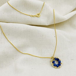 Collar ¨Pompón¨ entorchado con Lapislázuli