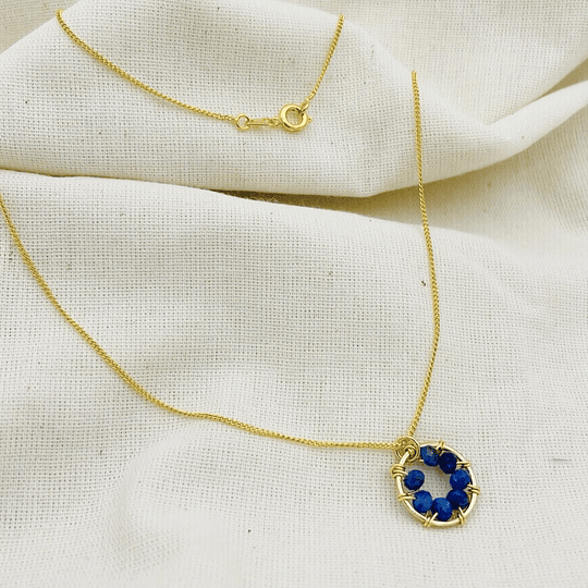 Collar ¨Pompón¨ entorchado con Lapislázuli