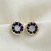 Aros ¨Botón¨entorchado en Lapislázuli