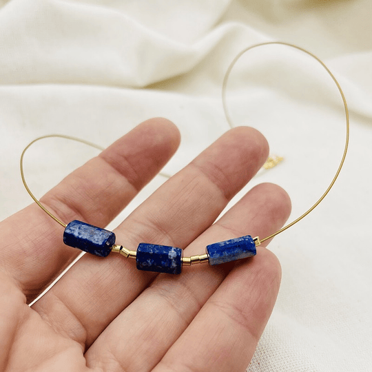 Collar tubos de Lapislázuli natural