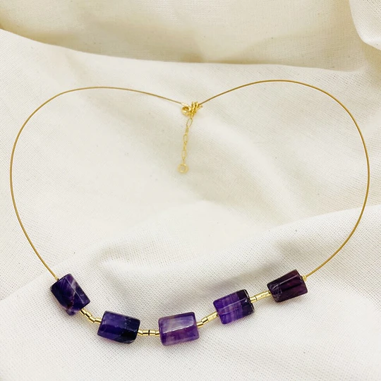 Collar con piedras Amatistas naturales