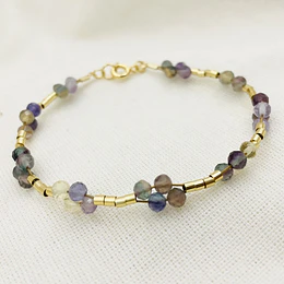 Pulsera ¨Trenza¨de piedras Fluorita