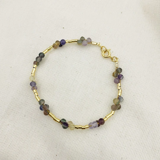 Pulsera ¨Trenza¨de piedras Fluorita