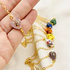 Pulsera corazón de vidrio pintado